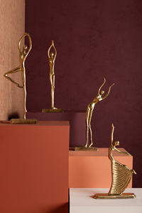 Statue de femme dansante en aluminium moulé de style moderne Figurine faite à la main personnalisable décor à la maison pour cadeau de mariage - Product Image 3