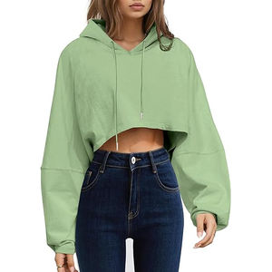 Gran oferta 2025 Sudadera corta con capucha para Mujer | Jersey de ropa de calle con logotipo personalizado para gimnasio, ropa deportiva, ropa deportiva y compradores de ropa al por mayor - Product Image 1