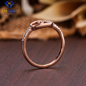 Lab-Stone Party Wear Bague en diamant 0.036 TDW Diamant taille ronde Or rose 18kt Couleur EF-VS - Product Image 5