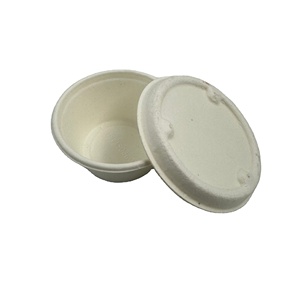 Fiambrera de salsa de caña de azúcar de bambú de bagazo ecológico biodegradable para llevar reciclar tazón de sopa de papel desechable grande con tapa - Product Image 1
