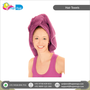 Serviette enveloppante pour les cheveux rectangle 100% coton de qualité supérieure séchage rapide luxe doux avec logo personnalisé multicolore pour les femmes - Product Image 3