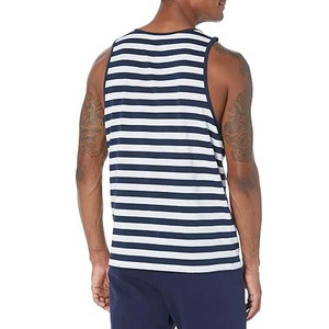 Nueva llegada de secado rápido transpirable Casual Streetwear gimnasio camisetas sin mangas ropa de hombre rayas entrenamiento camisetas sin mangas de los hombres - Product Image 2