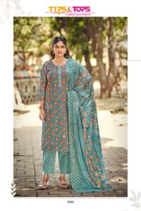 Maruti Moda Mujer Colección de verano Algodón puro Impreso Estilo indio paquistaní Casual Hasta la rodilla Regular Fit Top Bottom - Product Image 6