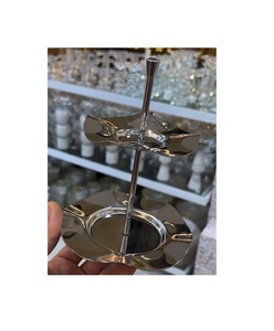 2 Tier Aluminium Hammered <b>Cake</b> Server Premium Quality Gold Color Sweet Dates <b>Stand</b> For Home Hotel Use - Product Image 2