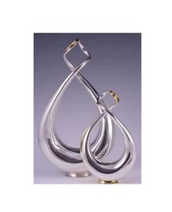 ประติมากรรมอลูมิเนียมตกแต่งทรงเรขาคณิตขนาดเล็ก งานโลหะกลมทำมือ งานศิลปะสำหรับงานแต่งงาน ของตกแต่งบ้าน ของประดับตกแต่ง ขายส่ง - Product Image 3