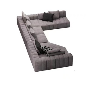 Conjunto de Sofás Modulares Grandes y Modernos con Estructura de Madera, Tapizados en Tela Acolchada, Combinación Libre, <span class=keywords><strong>Muebles</strong></span> de Sala en Forma de L - Product Image 5