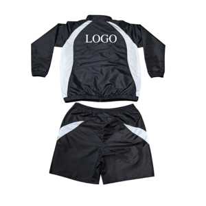 Custom Patchwork <b>Zip</b>-Up Cotton Polyester Breathable Fitness Activewear Short Set Streetwear Style Printed Summer Jacket Shorts - Product Image 4