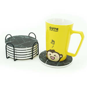 Handmade Wholesale Decorative Natural White black <b>Marble</b> <b>coasters</b> white <b>coaster</b> and black white <b>coaster</b> hexagon <b>coasters</b> - Product Image 5