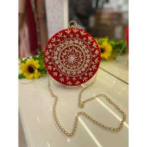 Ladies Embroidery Floral Pattern Handmade Vibrant Embroidery Clutch <b>for</b> <b>Girls</b> <b>for</b> Wedding Party - Product Image 1