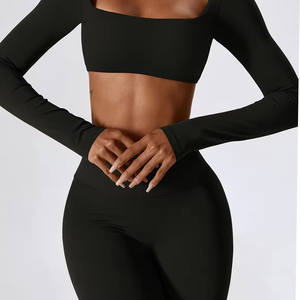 Nuevas mallas de cintura alta Sujetador a prueba de golpes Ropa ajustada Fitness Correr Mujeres Conjunto de dos piezas Sujetador de yoga para gimnasio y conjunto de mallas - Product Image 5