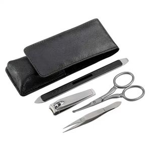 Lujoso Kit de cortaúñas de acero inoxidable 7 en 1 con logotipo personalizado con empujador de cutículas y Funda de cuero Pu para manicura y pedicura - Product Image 6