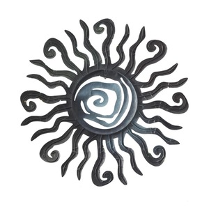 Décoration murale florale en métal pour la maison Sculpture en fer faite à la main élégant salon chambre panneau d'accent intérieur - Product Image 5