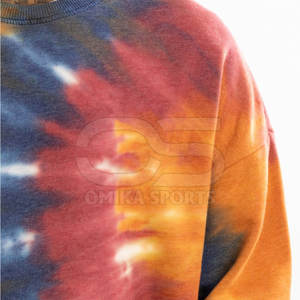 Hombres Tie Dye Sudadera Drop Shoulder Pullover con diseño artístico de remolino para la moda juvenil de la calle - Product Image 5