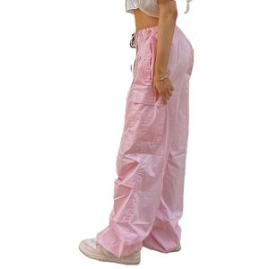 Pantalon cargo décontracté de haute qualité pour hommes, respirant, léger, avec taille ajustable, en toile délavée foncée sur mesure, bonne vente - Product Image 3