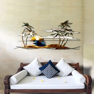 Décoration murale en métal floral pour la maison Sculpture en fer faite à la main Accent intérieur élégant Décoration de salon et de chambre à coucher - Product Image 1