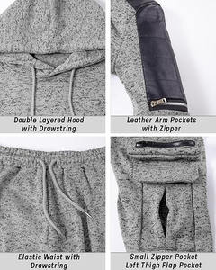 Sudadera con capucha para hombre Unisex 100% algodón Jogging para hombre chándal transpirable personalizado para hombre conjunto de Sudadera con capucha de gran tamaño logotipo estampado en blanco de talla grande - Product Image 3