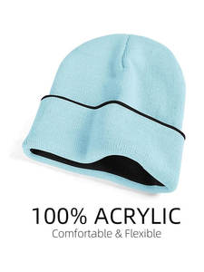 Meilleures ventes de bonnets en acrylique avec logo personnalisé Fabricant de bonnets pour hommes Bonnet tricoté Jacquard Chapeaux d'hiver - Product Image 4