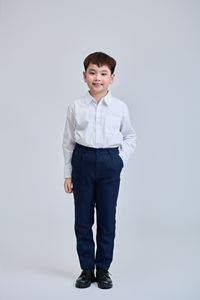 Camisa de Manga Larga Blanca para Niños de Primaria, Unisex, Vietnamita, FMF, 65% Poliéster, 35% Algodón, Popelina Tejida - Product Image 4