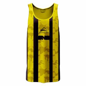 Haute qualité hommes Compression Stringer réservoir grande taille décontracté creux haut respirant tricoté Racer Back Design pour la musculation - Product Image 1