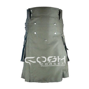 COSH KILTS Top de luxe tendance pour femmes Best-seller Kilt de sport utilitaire gris pour hommes actifs écossais avec poches latérales - Product Image 5