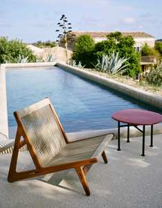 Nordic Minimalist Single <b>Chair</b> Japanese-Style Solid Wood Woven Rope for <b>Balcony</b> Outdoor Hotel Bedroom Leisure Use - Product Image 6