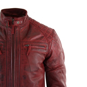 Rivian Atlantic แจ็กเก็ตสำหรับนักขี่จักรยานหนังสีแดงสไตล์วินเทจของผู้ชายมีซิปปิดด้วยการตกแต่งขนสัตว์อุปกรณ์สำหรับฤดูหนาว - Product Image 6