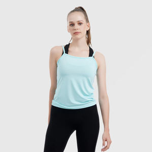 Camiseta sin mangas acanalada ajustada para entrenamiento de gimnasio suave de algodón liso serigrafiado personalizado para mujer al por mayor - Product Image 1