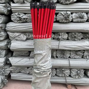 Manches de balai en bois d'eucalyptus enduites de PVC à rayures rouges, poils en plastique et en herbe, écologiques, faciles à nettoyer, pour toilettes et maison - Product Image 5