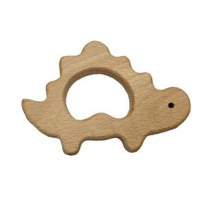 การงอกของฟันไดโนเสาร์ทำจากไม้บีชทำด้วยมือธรรมชาติของกัดเล่นรูปสัตว์กัดเล่นแบบโมลาร์ (ไดโนเสาร์2ชิ้น) - Product Image 5