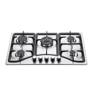 low price built in 5 burner gas cooktop hot selling 76cm gas hob NG/LPG kitchen stove