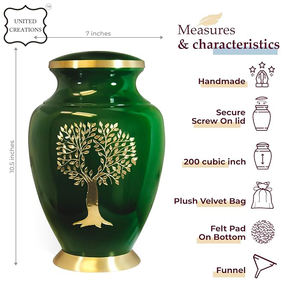 Urnes funéraires en métal pour cendres humaines adultes, vente en gros - Product Image 5