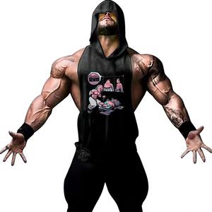 Camiseta de tirantes transpirable con estampado 3D personalizado para hombre, camiseta de gimnasio de verano 100% algodón, camiseta sin mangas con logotipo de diseño Premium al por mayor - Product Image 3