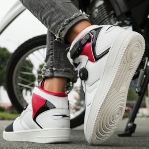 Chaussures de course de moto réfléchissantes pour hommes semelle en caoutchouc bottes anti-chute respirantes pour les cyclistes de route baskets de course décontractées avec changement de vitesse - Product Image 4