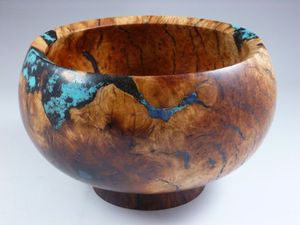 LINKED DECOR HANDMADE NATURAL WOODEN AND RESIN SALAD <b>BOWL</b> Good Quality for Home and Restaurant Use for Parties - Product Image 2