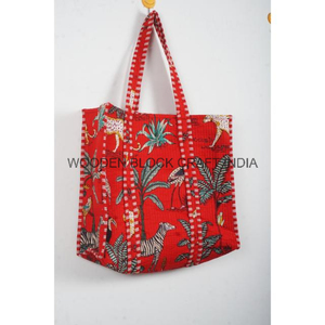 Bolso de hombro de algodón acolchado hecho a mano para mujer hermoso bohemio verano Gingham Green Checks ecológico sostenible estampado a mano - Product Image 4