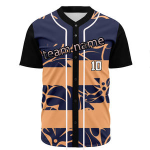 เสื้อเจอร์ซีย์เบสบอลแบบปุ่มเต็มเสื้อซอฟท์บอลผ้าโพลีเอสเตอร์ไม่มี100% พิมพ์ซับลิเมชันออกแบบโลโก้ได้ตามต้องการ - Product Image 5