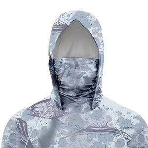 Sudadera con capucha de protección solar UPF 50 + para hombre, ligera, para pesca al aire libre, Jersey de manga larga, agujeros para el pulgar, Invierno 100% algodón - Product Image 2
