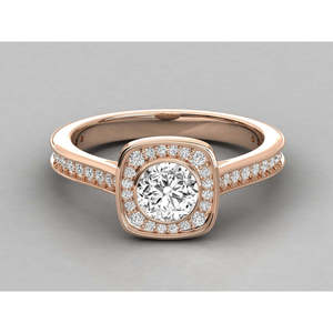 Bague solitaire en or 14 carats avec diamant rond brillant pour femme - Product Image 5