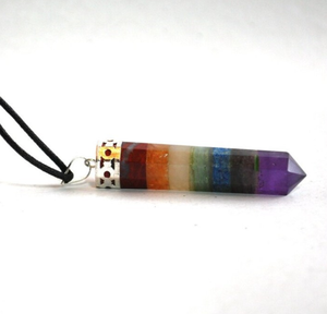 Último colgante de lápiz de 7 Chakras, venta al por mayor, colgantes de Chakra a la venta, collar de ágata de Alif Crystal and Agate EN LA India - Product Image 5