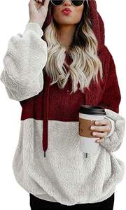 Sweat à capuche en polaire zippé unisexe de haute qualité pour l'hiver, sweat-shirt décontracté pour femmes, double polaire, sweat à capuche zippé en fausse fourrure - Product Image 3