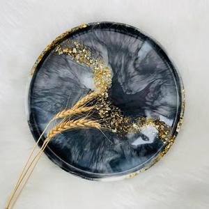 จานเรซิ่นทรงกลมสำหรับเสิร์ฟ จานที่ทนทาน เหมาะสำหรับเป็นของขวัญหรือตกแต่งภายใน - Product Image 2