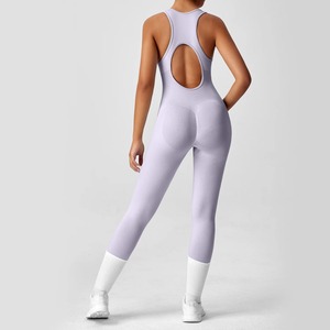 Seamless Peach <b>Booty</b> One-Piece Yoga Bodysuit - V-Back Tummy Control Gym Outfit for Women - Sexy Workout Jumpsuit Fitness Bodycon - Product Image 2