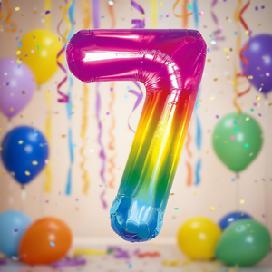 Ballon d'anniversaire multicolore numéro 7 de 45 cm pour décoration de fête - Product Image 3