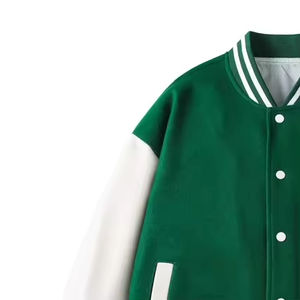 Vestes universitaires pour hommes très vendues, en cuir et laine, patchwork, imperméables, conçues pour la chaleur hivernale, style décontracté, usage extérieur - Product Image 2