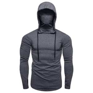 Vente en gros sweat à capuche avec logo personnalisé pour homme chemise à capuche de sport avec masque grand masque à manches longues à capuche unisexe - Product Image 2