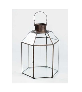 Nouvelle arrivée verre clair métal bougie lanterne finition Antique pour l'éclairage extérieur Festivals noël fabriqué à la main terrarium - Product Image 1