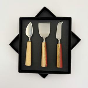 Ensemble de couteaux à fromage en acier inoxydable faits à la main, 3 couteaux à fromage élégants pour la charcuterie, cadeau élégant pour les repas et les réceptions - Product Image 1