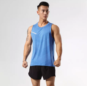 Débardeurs sans manches pour hommes, chemises en fibre de bambou tricotée 3D pour la salle de sport, l'entraînement, le fitness, les sports, les vêtements décontractés d'été, vente en gros - Product Image 4