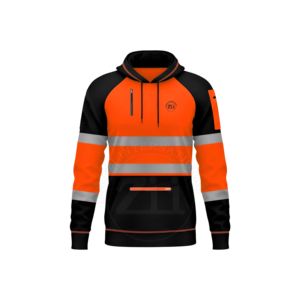 Sweat à capuche de sécurité réfléchissant haute visibilité pour hommes avec poches zippées sur les manches Pull Top Style Workwear Emballage personnalisé Vêtements de travail de sécurité - Product Image 5