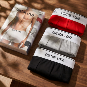<span class=keywords><strong>Ensemble</strong></span> de sous-vêtements pour hommes de marque de créateur en coton classique confortable respirant de haute qualité avec logo personnalisé Boxers mi-hauts 2026 - Product Image 2